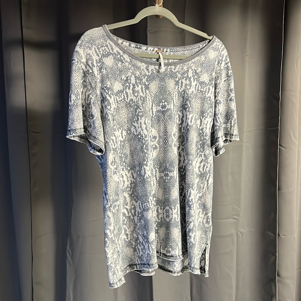 Blue Design Free People T Shirt